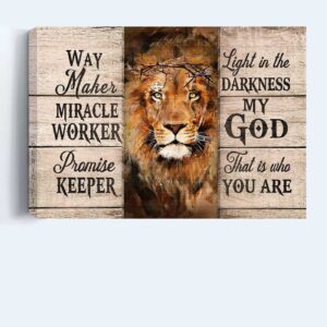 Way Maker Jesus Lion King Painting Cross Poster Home Decor Gift Gift for Christian - Landscape Poster Home Decor Prints 3
