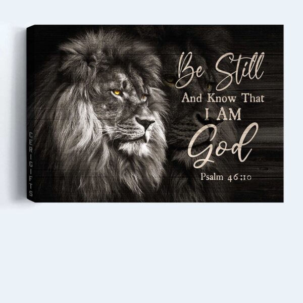 Jesus Lion of Judah Black and White Painting – Christian Home Decor Poster Gift