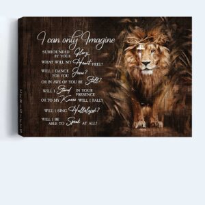 Christian Lion of Judah Landscape Poster - Crown of Thorns Home Decor Gift 1