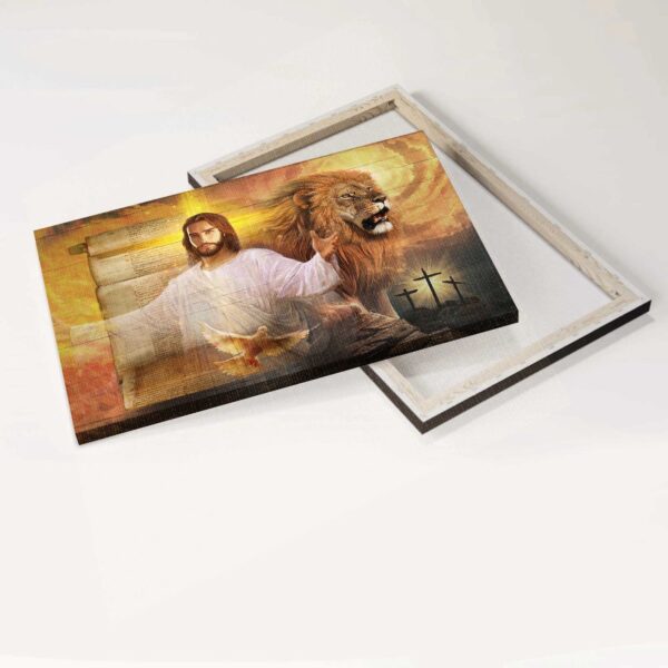 Christian Landscape Poster: Lion of Judah Dove of Peace Jesus in Heaven  Poster Home Decor Gift – Home Decor Gift Print