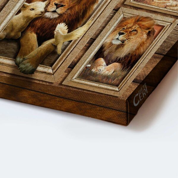 Jesus Lion and Lamb Landscape Poster – Christian Home Decor Gift Prints