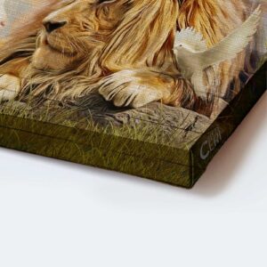 Jesus Landscape Poster Home Decor Gift - Lion of Judah Lamb of God White Dove - Christian Wall Art 1