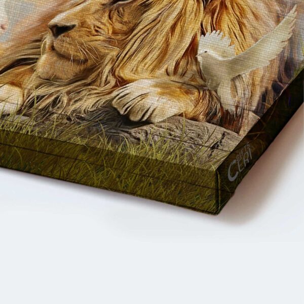 Jesus Landscape Poster Home Decor Gift – Lion of Judah Lamb of God White Dove – Christian Wall Art
