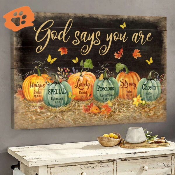 Jesus Landscape Poster – Lovely Pumpkin Painting Home Decor Gift for Christian – Wall Art Prints