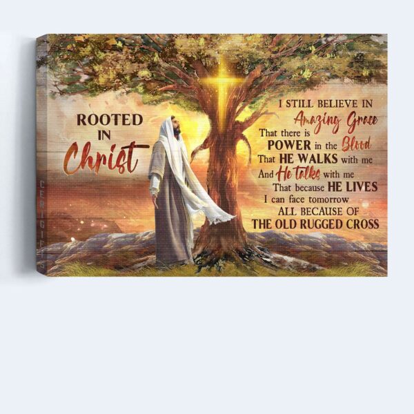 Jesus Landscape Poster – Magic Tree Religious Song Bible Verse – Inspirational Gift for Christian Home Decor