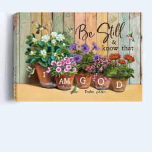 Christian Landscape Poster: Jesus & Hummingbird Poster Home Decor Gift Home Decor Gift - Be Still & Know God - Christian Wall Art 1