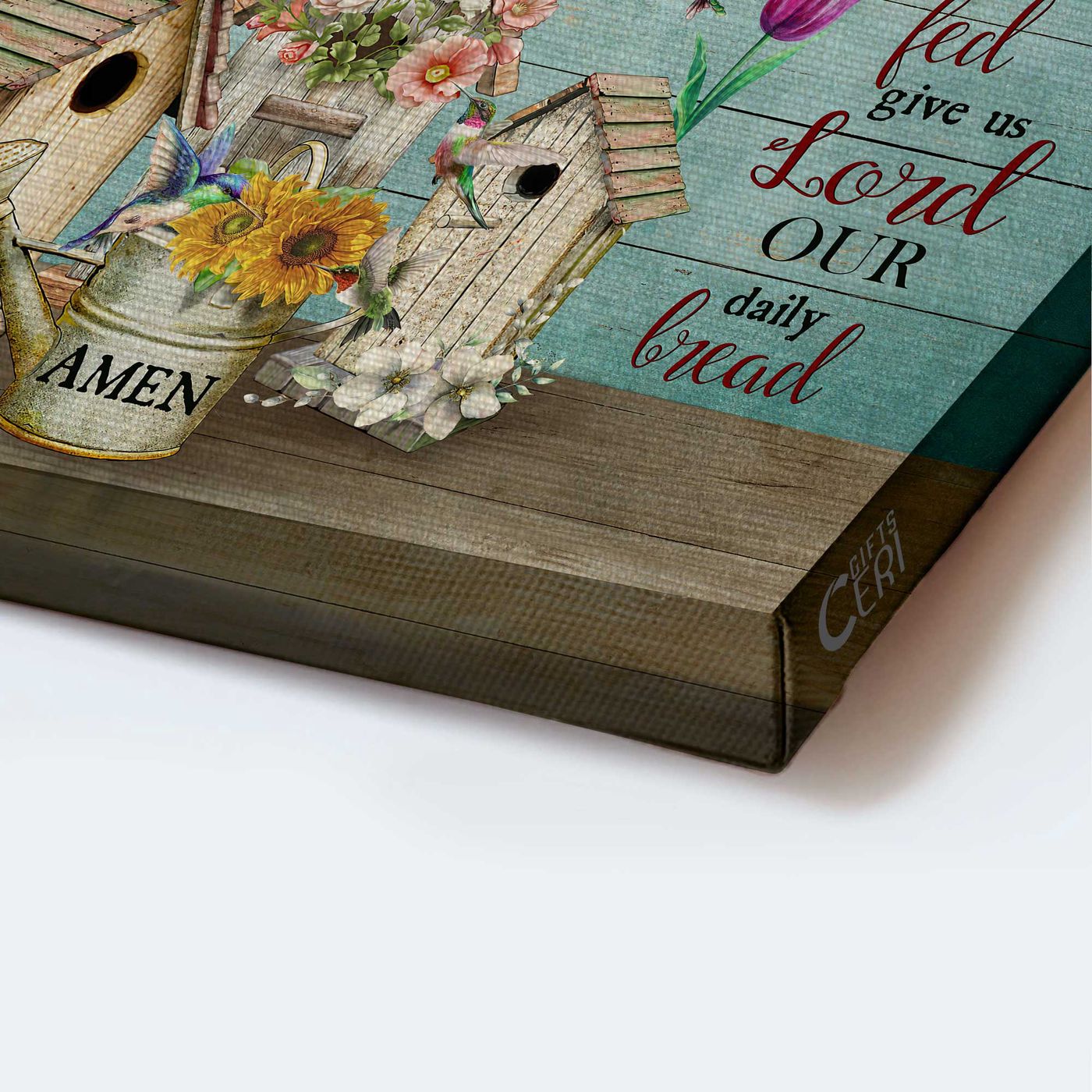 God is Great Jesus Landscape Poster Home Decor Gift – Colorful Flowers Hummingbirds  Poster Home Decor Gift Wall Art for Christian Home