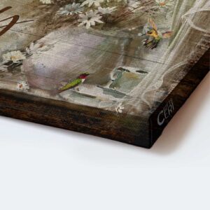 Christian Home Decor Gift: Jesus Landscape Poster with Daisy Vase Hummingbird & Verse of the Day - Choose Joy Today! Wall Art Print 1