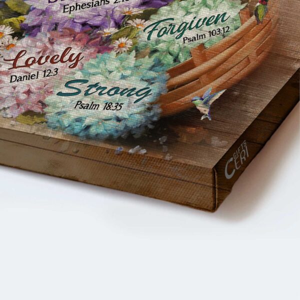 Christian Landscape Poster: Unique God-inspired Home Decor Gift with Hydrangeas and Hummingbird