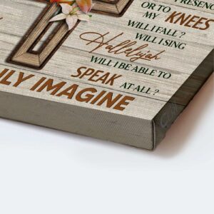 Christian Home Decor Gift: Jesus Landscape Poster with Lily Flower & Cross Drawing Poster Home Decor Gift 1