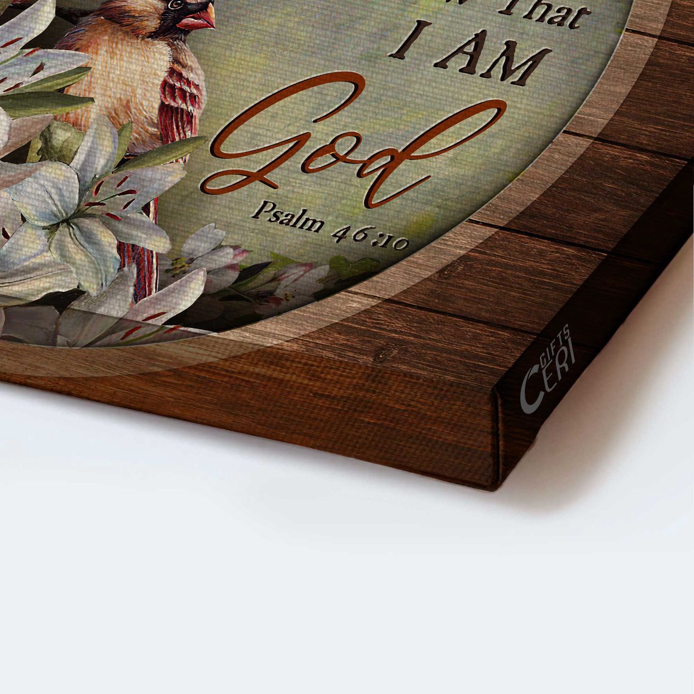 Be Still and Know – Jesus Landscape Poster Home Decor Gift for Christian – Lily Flower Watercolor Cardinal  Poster Home Decor Gift Wall Art