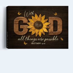 Jesus Landscape Poster: Sunflower & Butterfly Poster Home Decor Gift - Christian Wall Art Gift 1