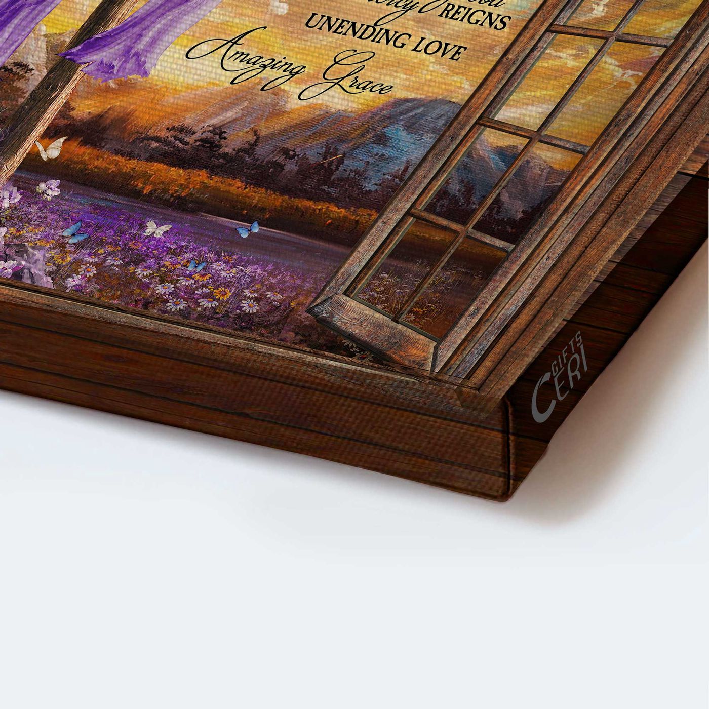 Jesus Landscape Poster Home Decor Gift – Purple Flower Field Meadow  Poster Home Decor Gift Wall Art for Christian