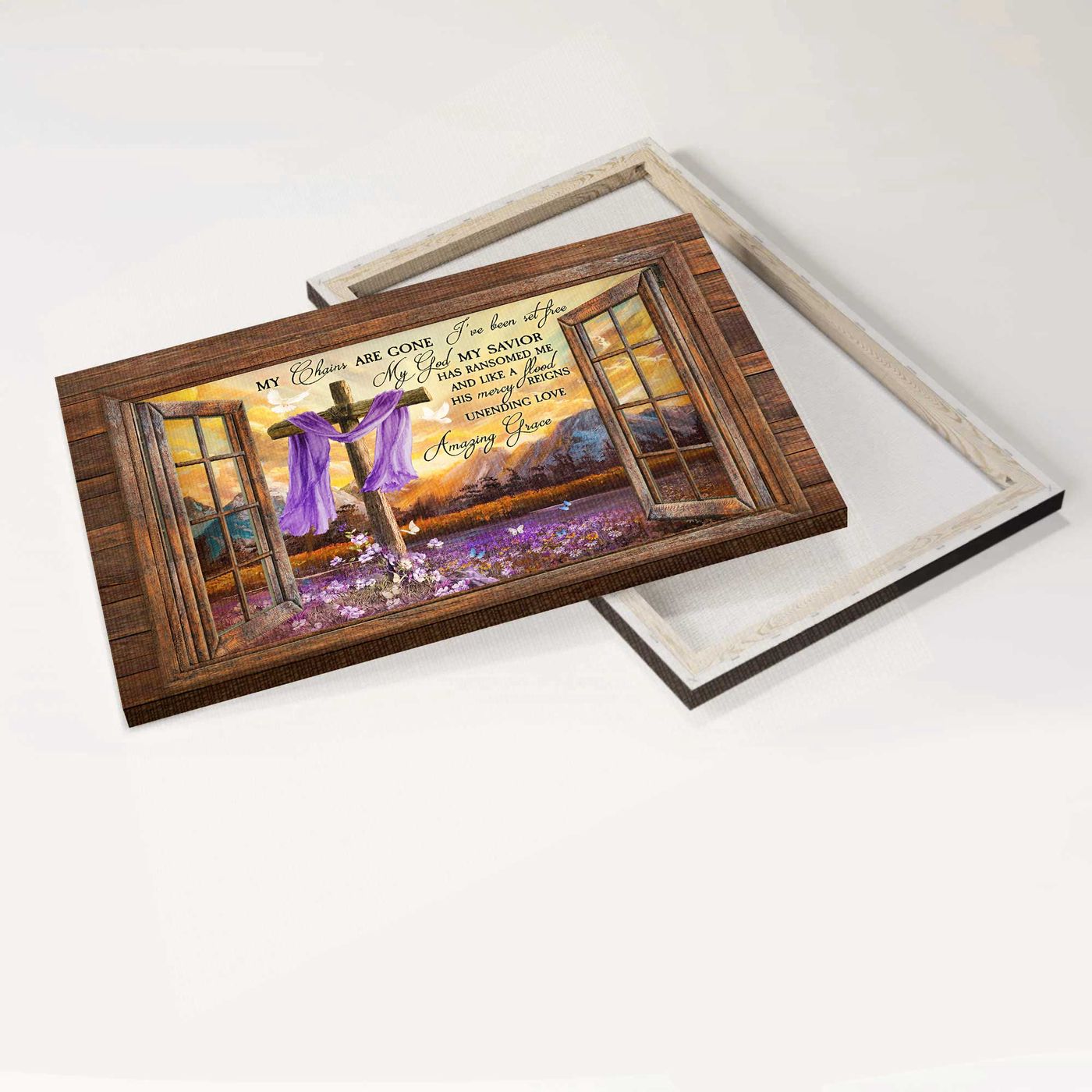 Jesus Landscape Poster Home Decor Gift – Purple Flower Field Meadow  Poster Home Decor Gift Wall Art for Christian