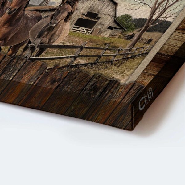 Christian Home Decor: Jesus Landscape Poster Gift – Quarter Horses Meadow Land & Christian Wall Art