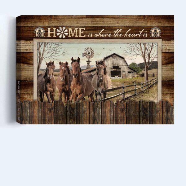 Christian Home Decor: Jesus Landscape Poster Gift – Quarter Horses Meadow Land & Christian Wall Art