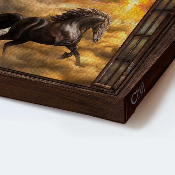 Christian Home Decor: Jesus Landscape Poster with Running Horse and Wooden Cross – Gift for Christian Wall Art