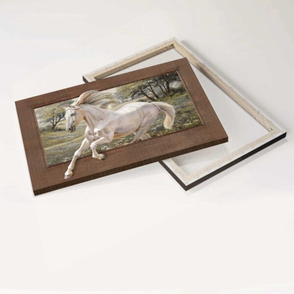 Christian Landscape Poster: Running Horse & Daisy Field  Poster Home Decor Gift – Forest Wall Art Gift