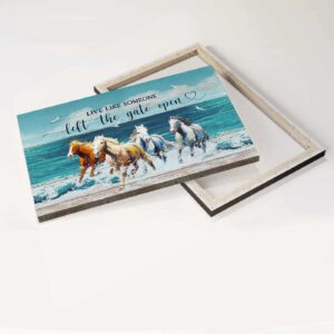 Jesus Landscape Poster Home Decor Gift - Running Horses Blue Ocean Seagull Poster Home Decor Gift - Christian Wall Art Print 1