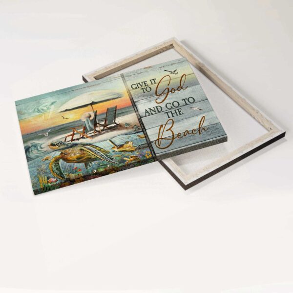 Christian Landscape Poster: Sea Turtle Coral Reef Jesus Hand Ocean View – Home Decor & Gift for Christian – Christian Wall Art