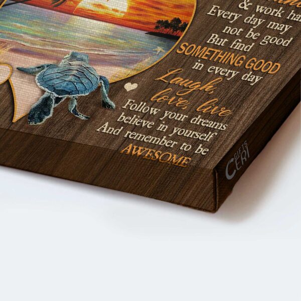 Christian Jesus Landscape Poster: Sea Turtle Heart Sunset Beach Gift – Family Wall Art Decor Prints