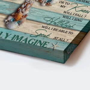 Seashell Cross Jesus Landscape Poster: I Can Only Imagine Christian Gift Prints 1