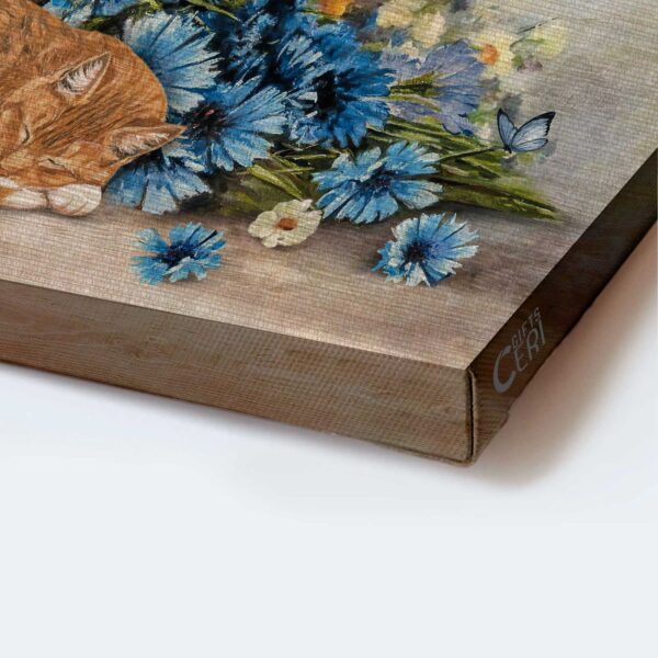 Christian Home Decor Gift: Jesus Landscape Poster with Sleeping Cat Blue Flower & Butterfly – Choose Joy  Poster Home Decor Gift
