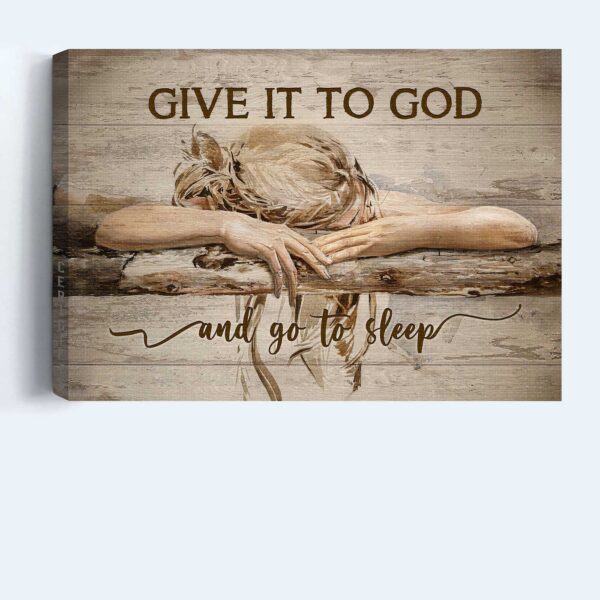 Sleeping Girl Jesus Landscape Poster – Christian Home Decor Gift Prints and Wall Art