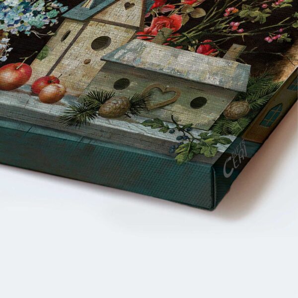 Bless This Home Jesus Landscape Poster – Christian Wall Art Decor with Hummingbird and Vintage Birdhouse