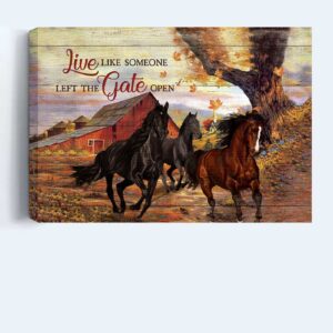 Jesus Landscape Poster Home Decor Gift - Stunning Horse Farm Autumn Season - Christian Gift - Wall Art Prints 3