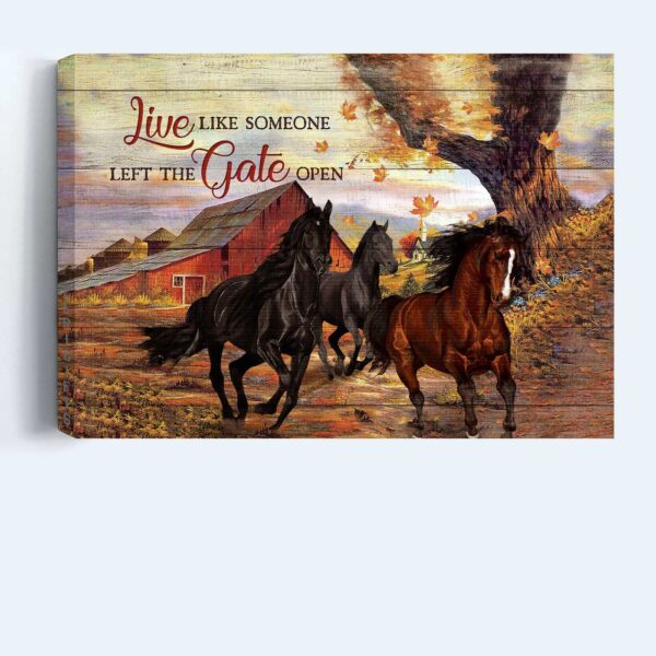 Jesus Landscape Poster Home Decor Gift – Stunning Horse Farm Autumn Season – Christian Gift – Wall Art Prints