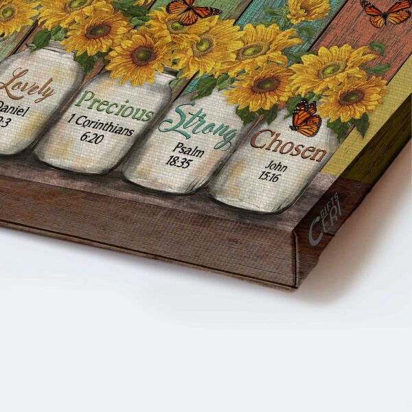 God Says You Are – Jesus Landscape Poster Home Decor Gift with Sunflower and Butterfly Design