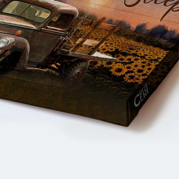 Jesus Landscape Sunset & Sunflower Poster – Christian Home Decor Gift for Countryside Lovers