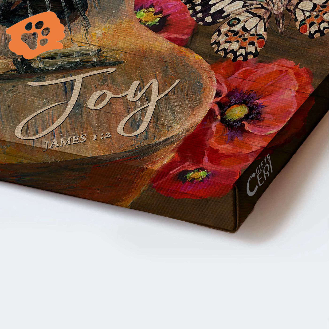 Vintage Jesus Landscape Poster Home Decor Gift – Guitar Poppy Butterfly – Gift For Christian – Today I Choose Joy