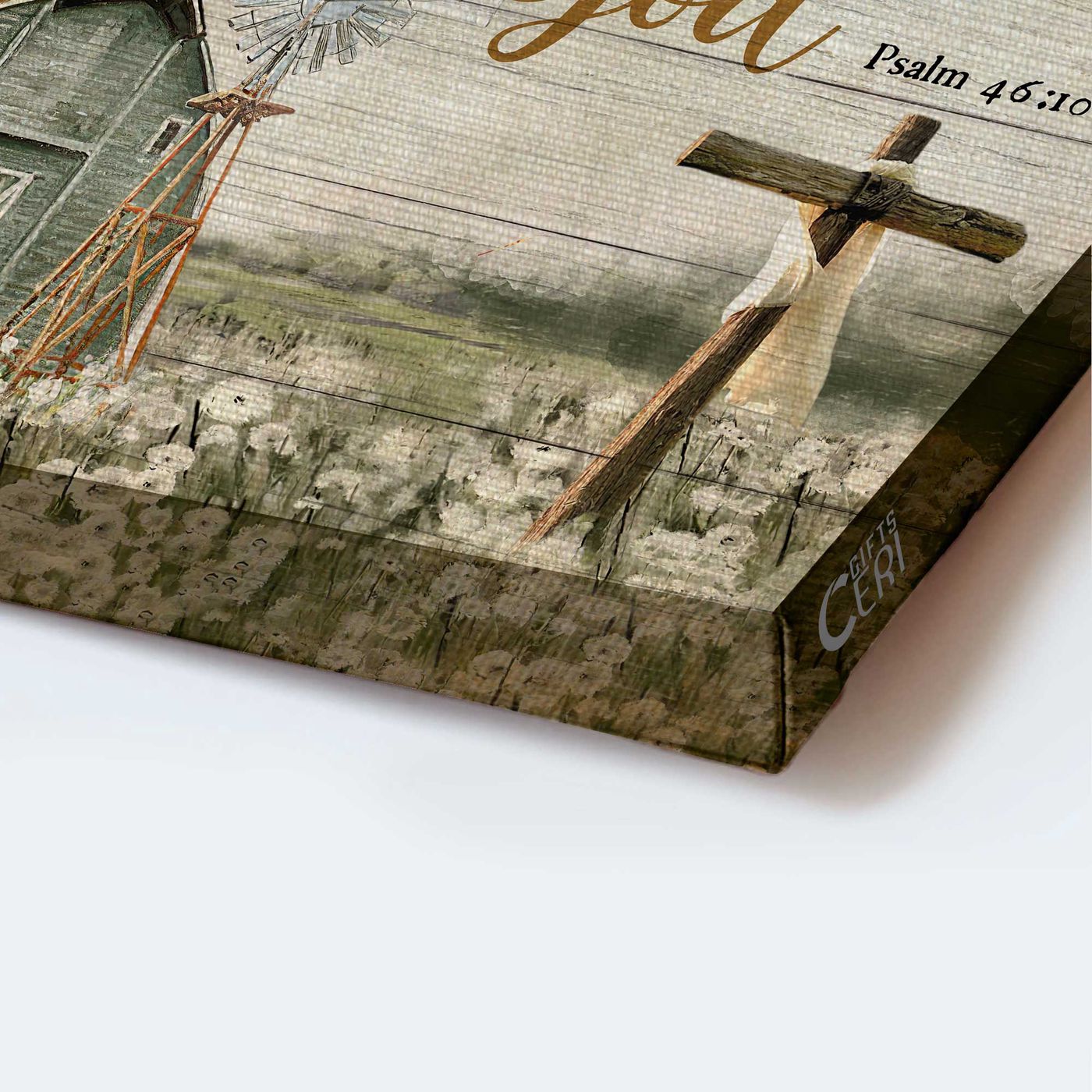 Vintage Jesus Landscape Poster: Farm Life Home Decor Gift for Christian – Be Still And Know That I Am God