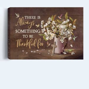 Vintage Christian Home Decor: Jesus Landscape & Cross Poster Gift Set with Hummingbird & Jasmine Vase - Perfect Gift to be Thankful For 1