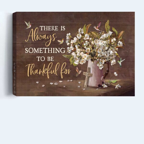 Vintage Christian Home Decor: Jesus Landscape & Cross Poster Gift Set with Hummingbird & Jasmine Vase – Perfect Gift to be Thankful For