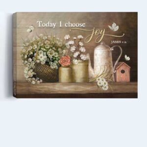 Vintage Jesus Landscape Poster with Daisy Flower and White Butterfly - Christian Home Decor Gift: Today I Choose Joy 3