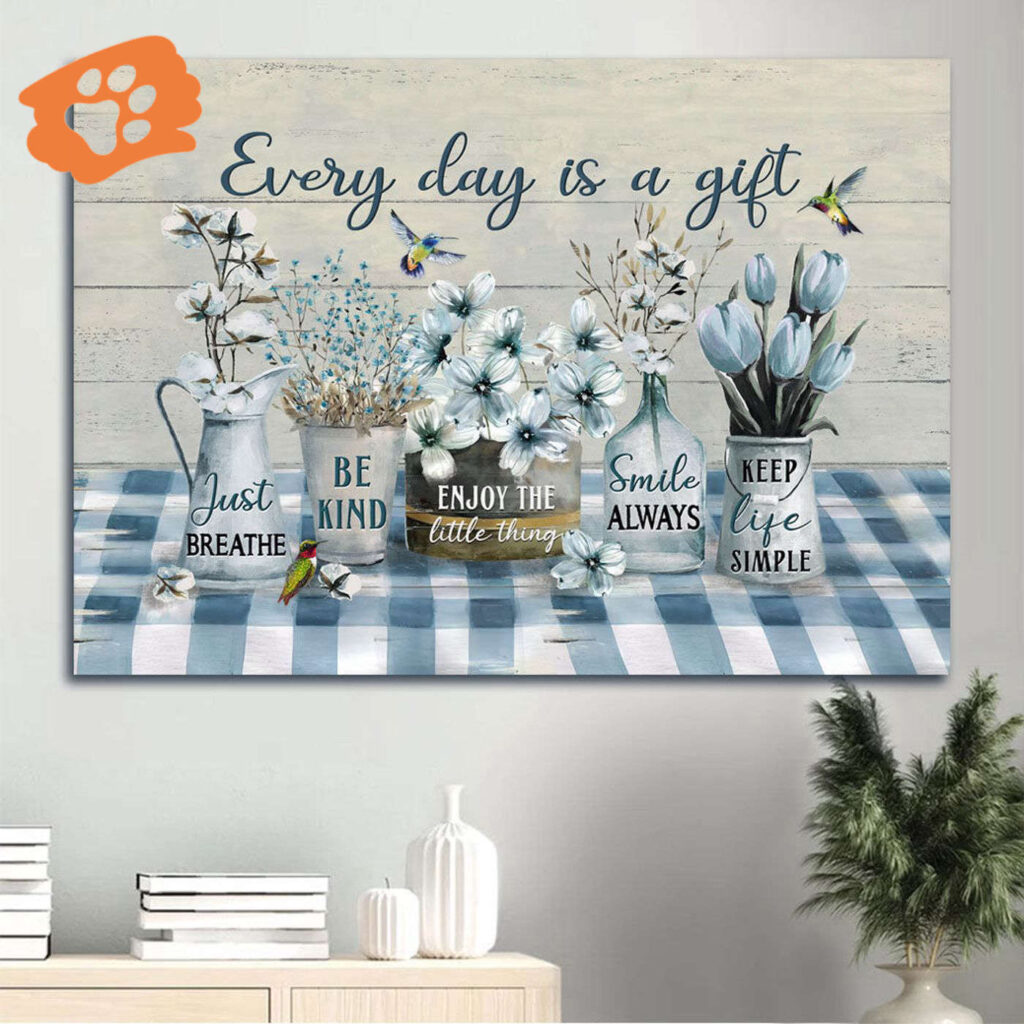 Christian Home Decor Gift: Jesus Landscape Poster with Flowers and Hummingbird – Every Day Is A Gift Christian Home Decor Gift: Jesus Landscape Poster with Flowers and Hummingbird – Every Day Is A Gift
