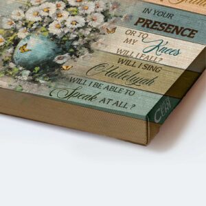 Christian Home Decor Gift: Jesus Landscape Poster with White Daisy Monarch Butterfly Flower Vase - I Can Only Imagine 1