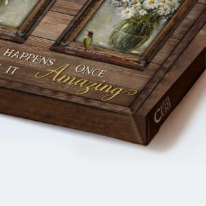 Christian Home Decor Gift: Jesus Landscape & Hummingbirds Poster - Still Life Painting & White Daisy - Today Only Make It Amazing 1