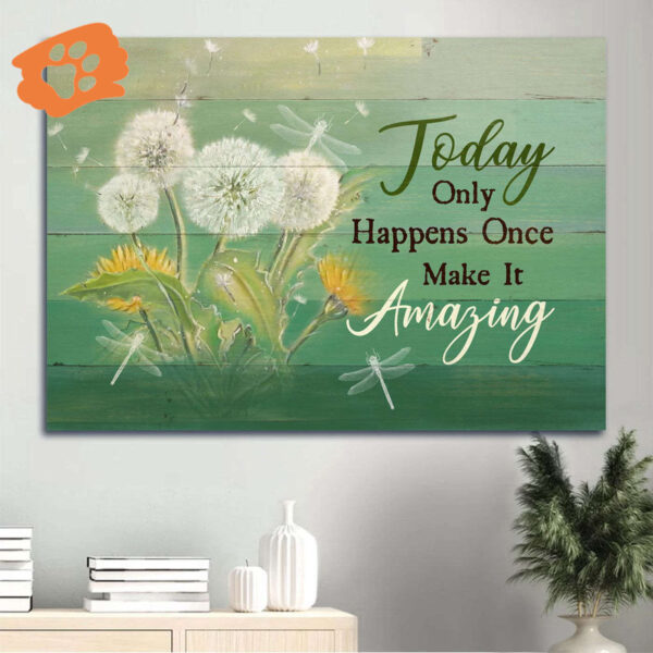 Jesus Landscape Poster Home Decor Gift – Dandelion Butterfly Dragonfly Christian Gift – Today Only Make It Amazing