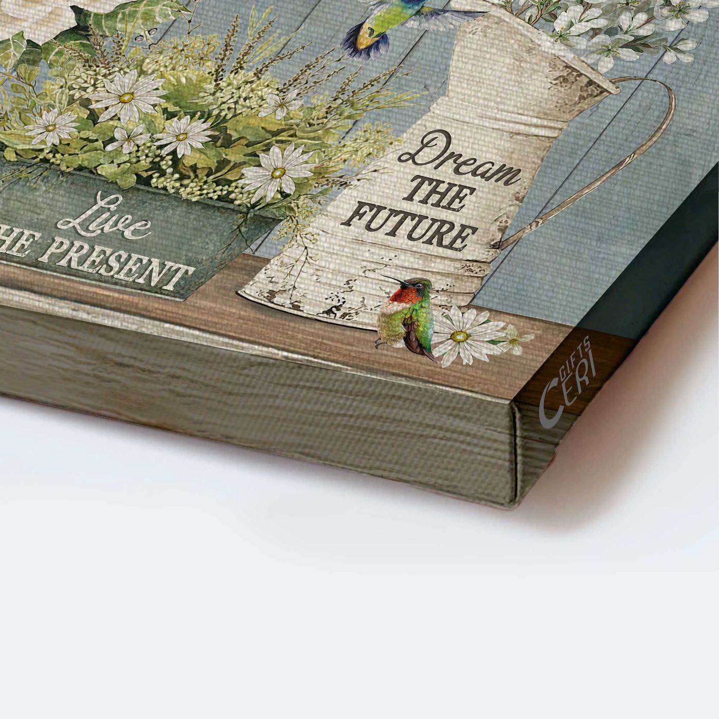 Christian Home Decor Poster Gift – Jesus Landscape & Hummingbird Garden Art