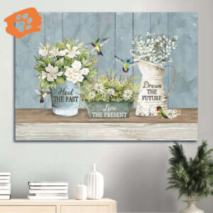 Christian Home Decor Poster Gift - Jesus Landscape & Hummingbird Garden Art