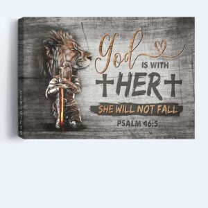 Jesus Landscape Poster: Woman Warrior & Lion of Judah Home Decor Gift for Christian 1