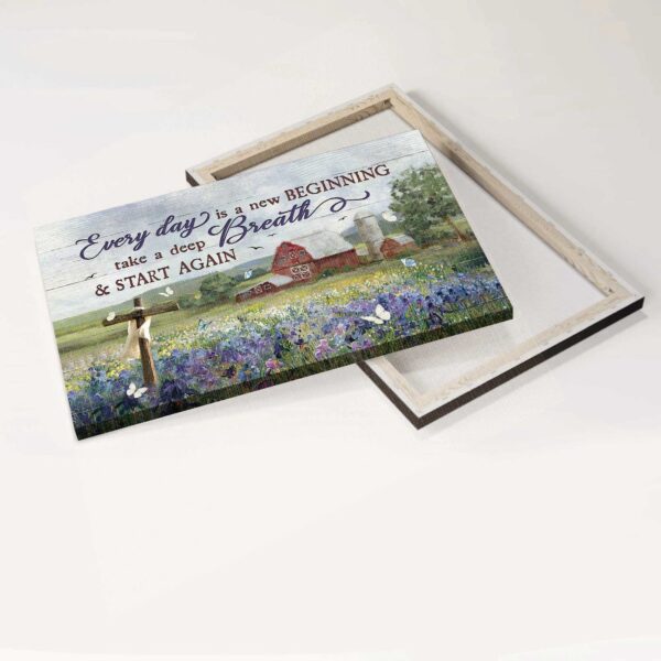 Christian Home Decor Gifts: Jesus Landscape & Cross Posters – Inspiring Flower Garden Design – New Beginning Wall Art