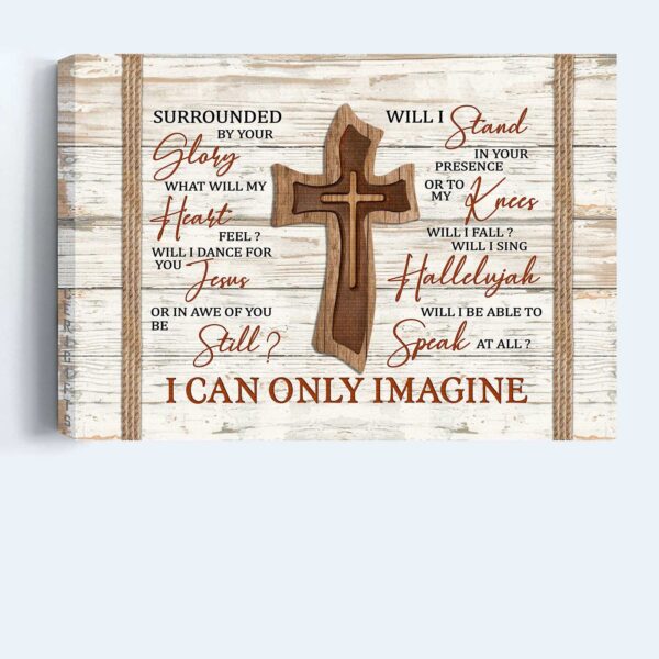 Christian Home Decor Gift: Jesus Landscape Wooden Cross & I Can Only Imagine Poster