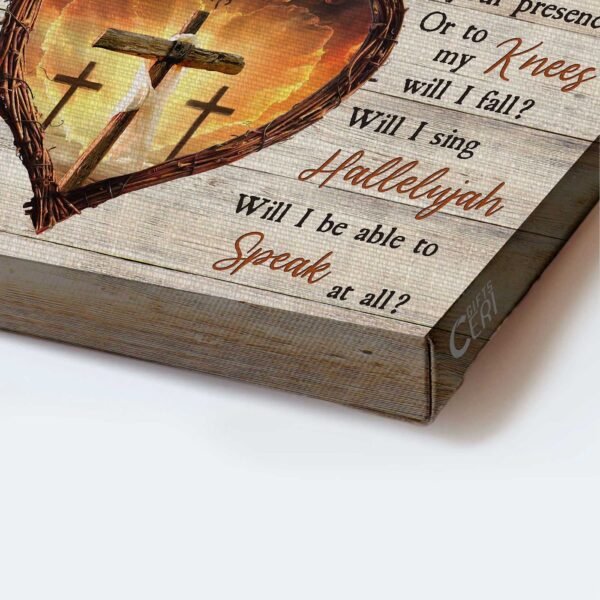 Christian Home Decor Gift: Jesus Landscape Poster with Wooden Cross Thorny Heart Infinite Halo Orange Sunset – I Can Only Imagine