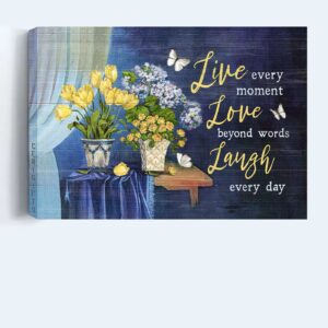 Christian Home Decor Gift: Jesus Landscape & Still Life Painting Poster - Live Love Laugh Beyond Words 1