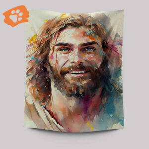 Jesus Laughing Tapestry Pictures: Christian Indoor Wall Tapestries & Art Prints